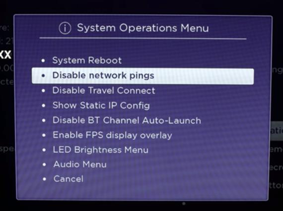 Disable Network Pings on Roku