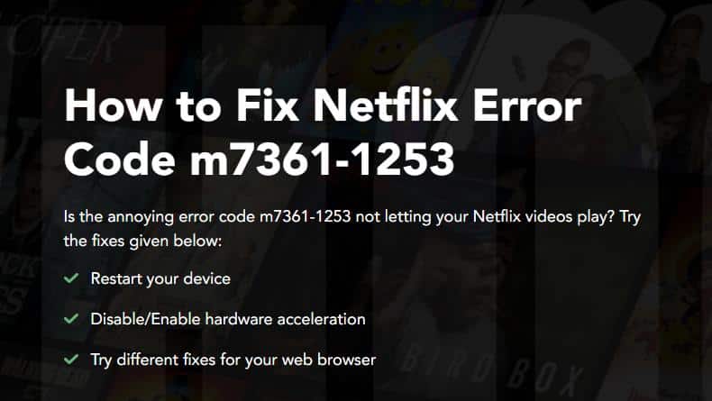 Netflix Error Code S7361-1253 Fix