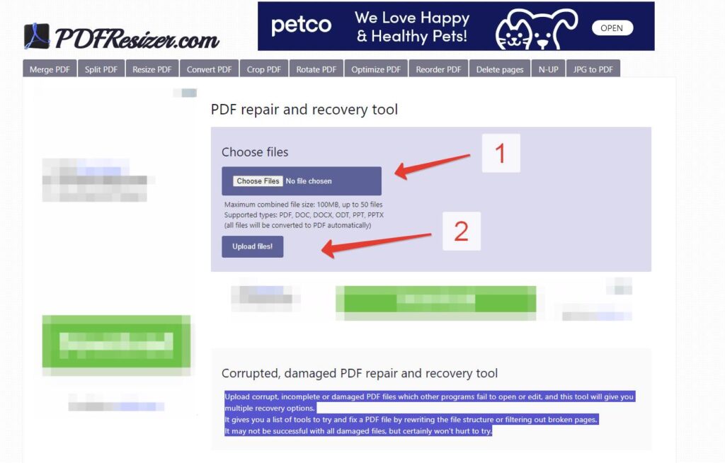 PDF repair and recovery tool