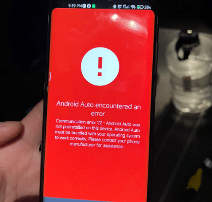 Android Auto Communication Error 24