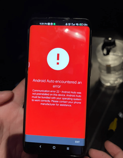 Android Auto Communication Error 24